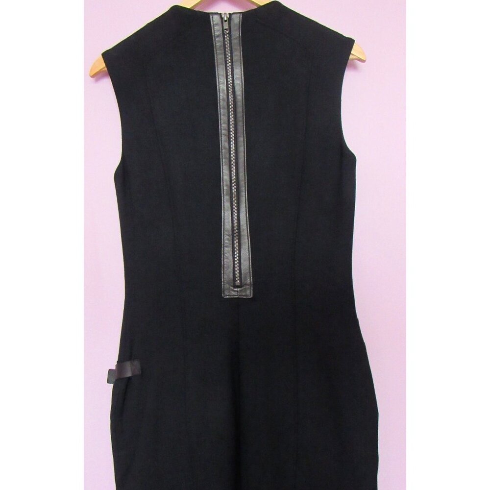 Helmut Lang Dress, Wool Blend, Black , Leather trim. sz. S - Picture 9 of 11